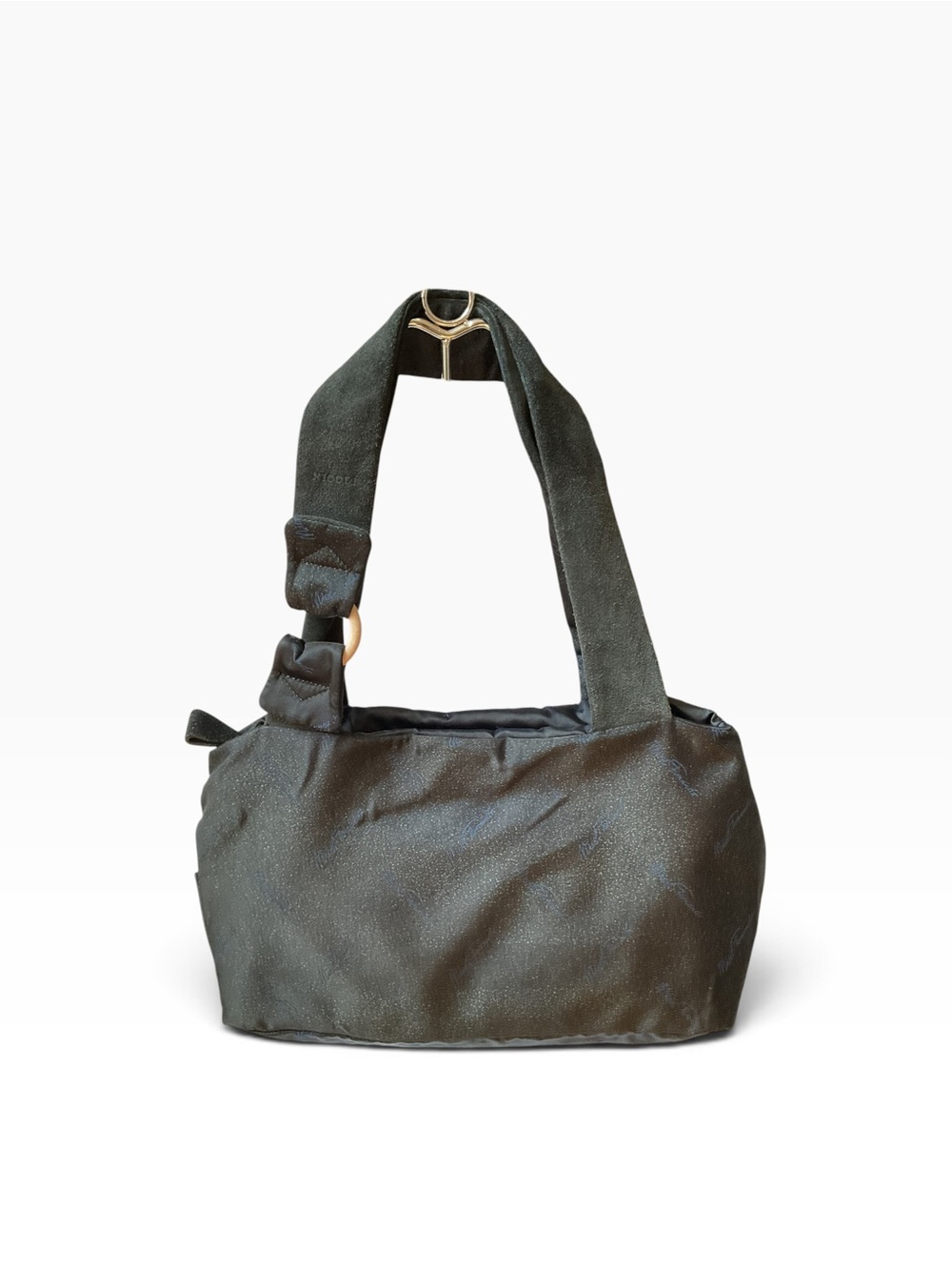 Sleek Nicoli Italian Designer Navy Black Shoulder Tote Bag
